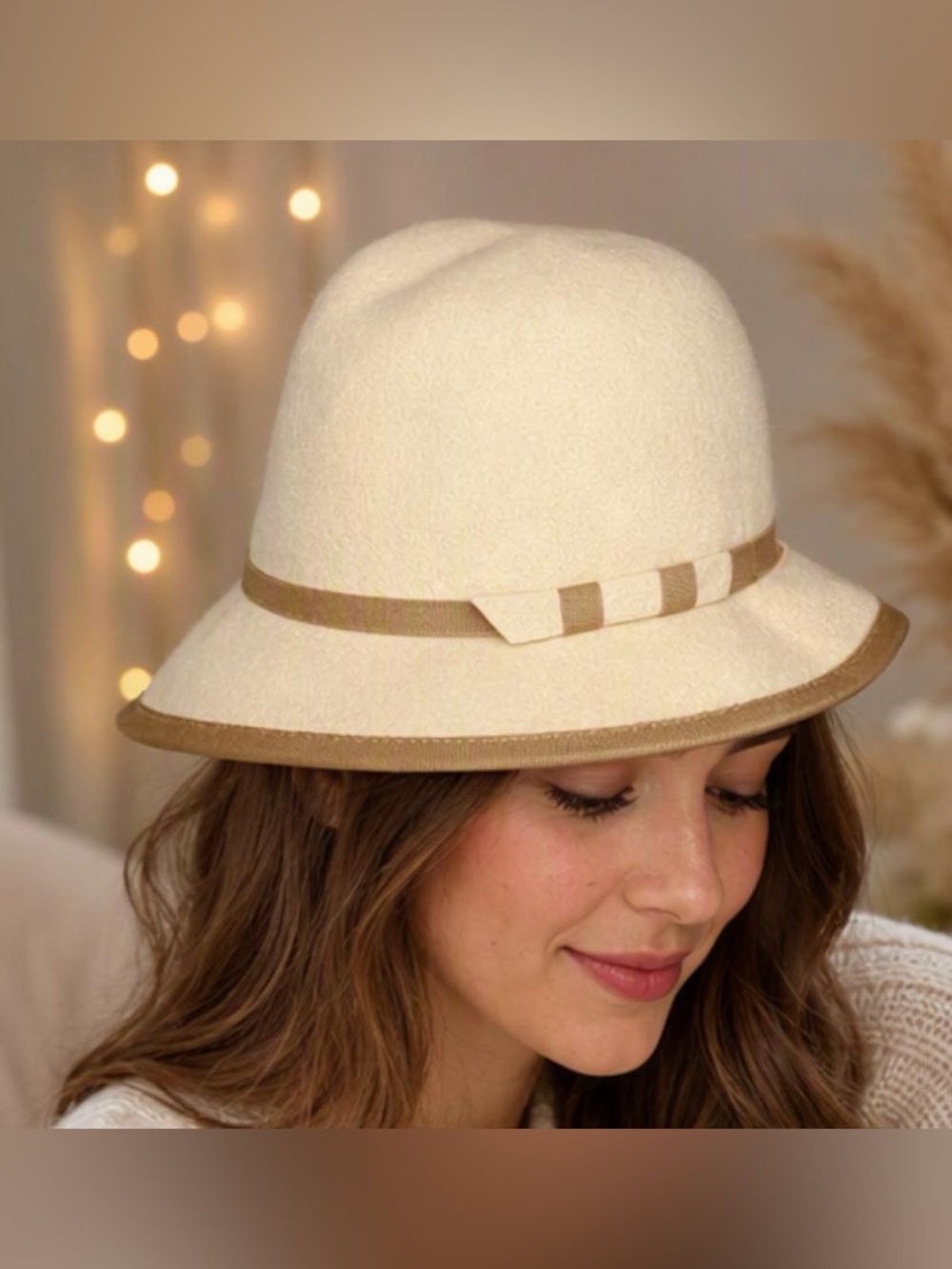 🌷BOUTIQUE Kates Canada🌷 Vintage Cream Beige Wool Hat   